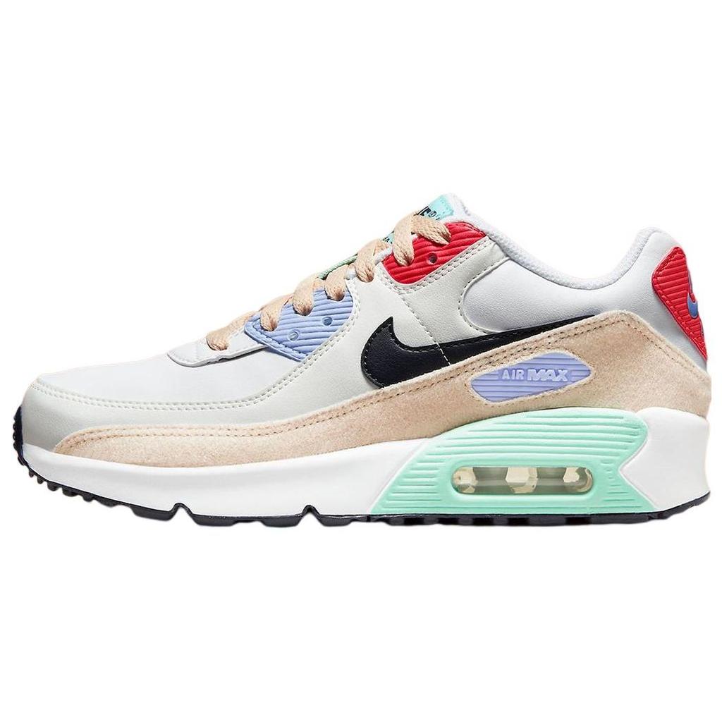Nike Air Max 90 Leather SE GS Nášivky Dětské Tenisky Bílá Písková Kobaltově Blažená DZ2888-100