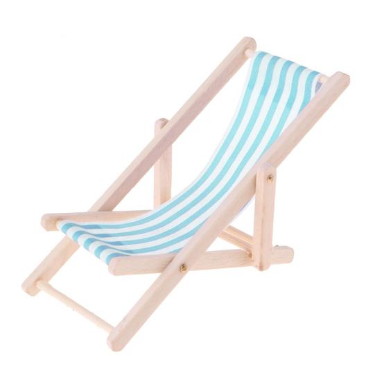 1/12 Foldable Beach Chair Mini Size Adorable Home Decor