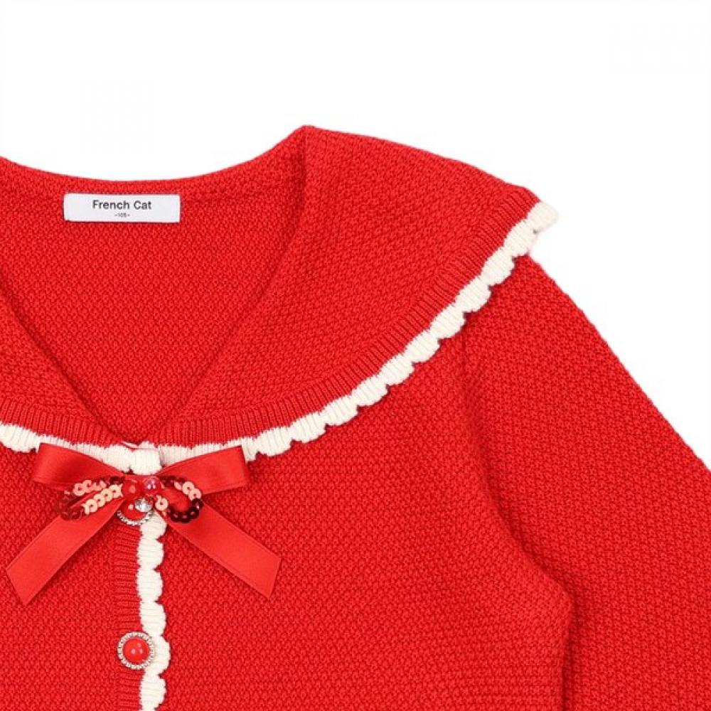 French Cat Red Sailor Knit Cardigan Q51daw011r1