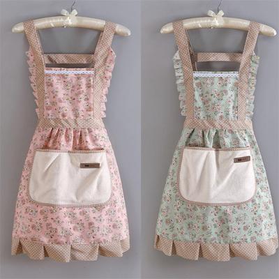 Thin Cotton Apron Anti Fouling Kitchen Aprons For Woman Chef Work Apron For Grill Restaurant Bar Shop Cafes Beauty Nails Uniform