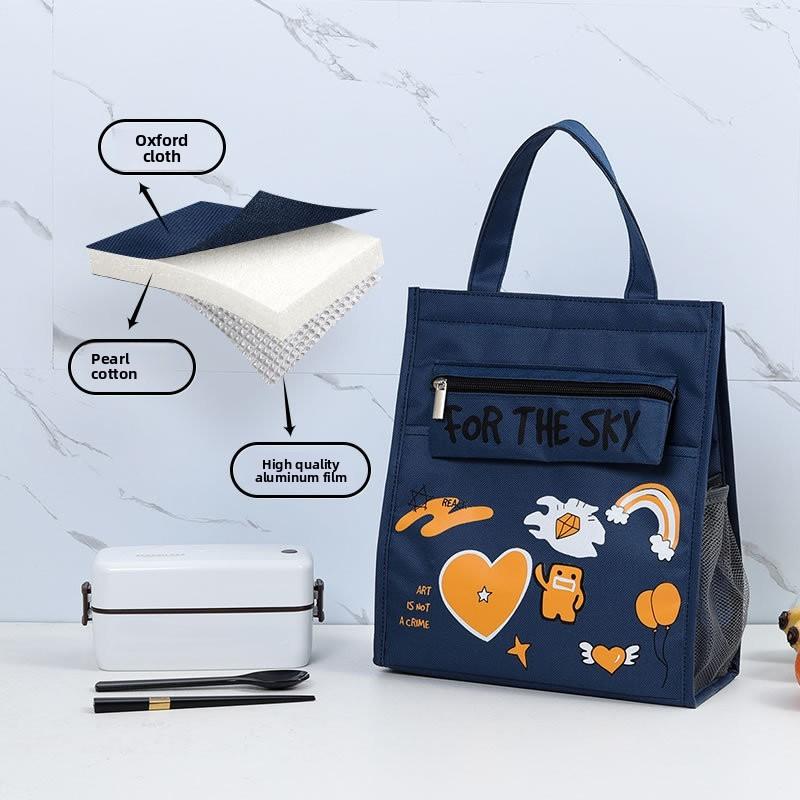 Cartoon Style Insulated Lunch Bag With Oxford Fabric Cool Keep For School And Work