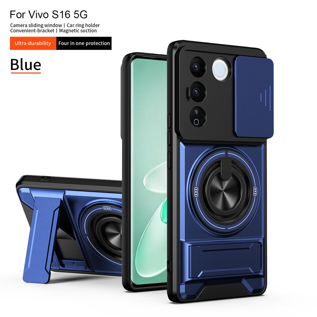 For Vivo V27 Case Vivo V27 Pro Cover Vivo S16 S16 Pro Phone Case Magnetic Holder Military Armor Camera Protection Cover