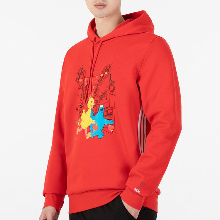 Adidas Animal Print Casual Sports Hoodie Men Tops Red HD7295