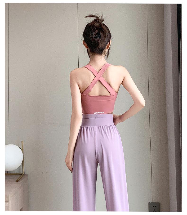 Women's Summer 2024 Sports Set: Shockproof Bra & Quick-Dry Pants for Running & Yoga