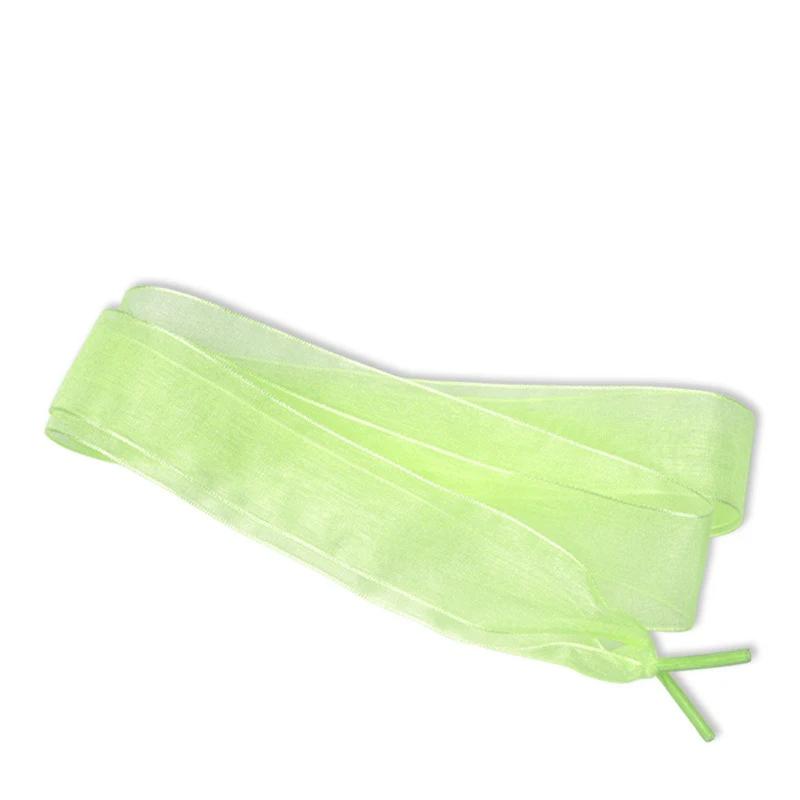 Flat Silk Shoe Laces 2.5CM Width Tulle Webbing Snow Shoelace Fit Sneakers Ballet Lace Chiffon Yarn Shoelaces Shoes Accessories