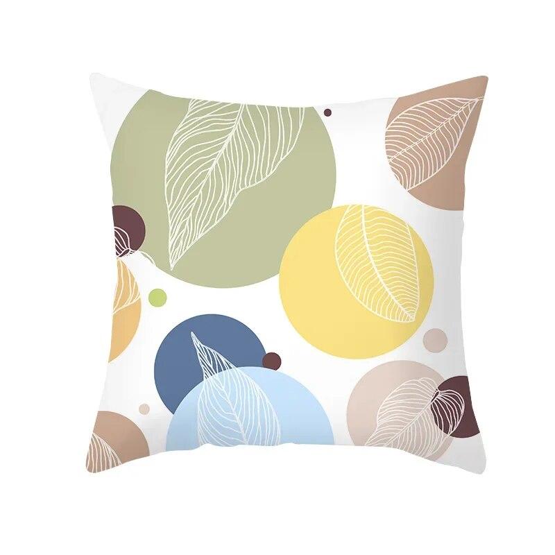 Office Green Tree Cushion Cover Living Room Luxury Pillow Nordic Style Small Fresh Yellow Leaf Pillowcase