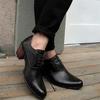 Fashion Men Retro Formal Shoes Black Patent Leather Lace Up Business Derby Shoes Casual Fashion Versatile Shoes Size 38-46 Men Shoes