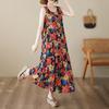 Sleeveless Plus Size Vintage Floral New In Dresses for Women Casual Loose Long Summer Dress