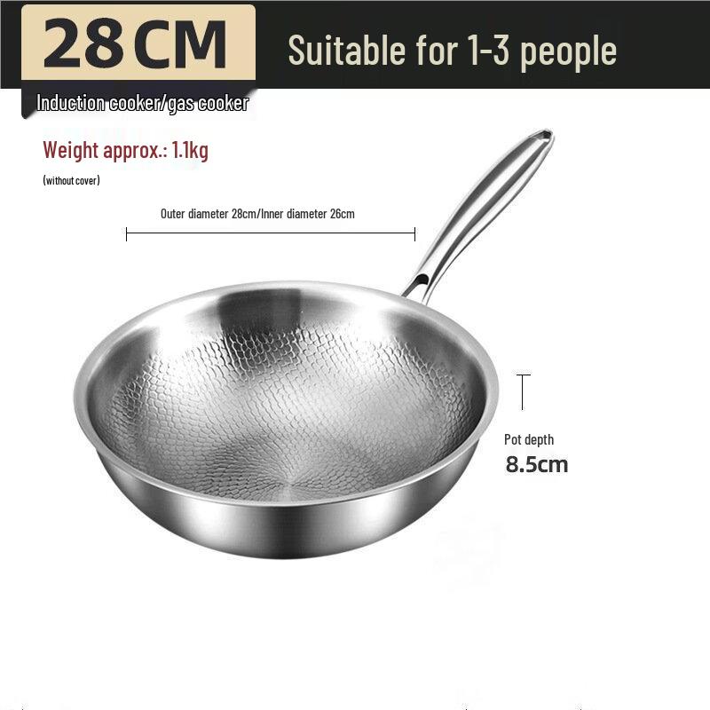 WuTuo 28cm Titanium Hammered Non-stick Wok