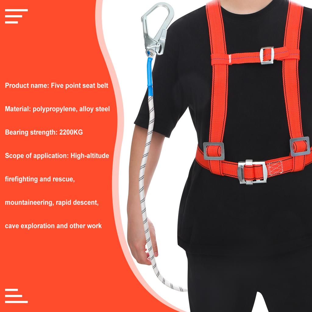 Adjustable Safety Harness for Work in Height Chest Lumbar Waist Safety Belt for Aerial Work Cleaning Climbing Security Equipment