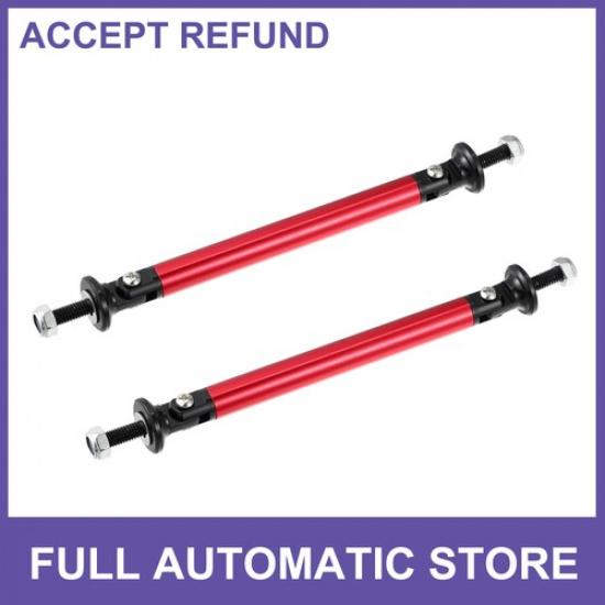 

TWO 394 Car Bumper Lip Splitter Strut Rod Tie Support Bars Red Universal