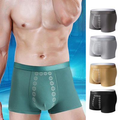 Mid-Rise Elastic Waistline U Convex Men Panties Massage Particles Breathable Holes Shorts Briefs Daily Wear