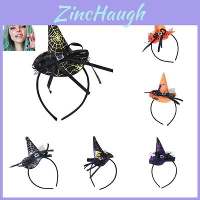 Halloween Witch Hat Headband Pumpkin Hair Hoop Spider Web Costume Party Props
