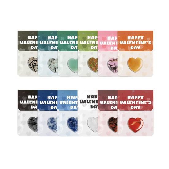 Kišeninė brangakmenio širdelė Valentino dienos dovana Brangakmenių uolos Poliruotas kristalas Kišeninė širdelė Atminimo daiktas vaikams Klasės mainų vakarėlio dovanėlės