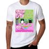 French Press Coffee Cats TShirt Stylish Print Short Sleeve Tee
