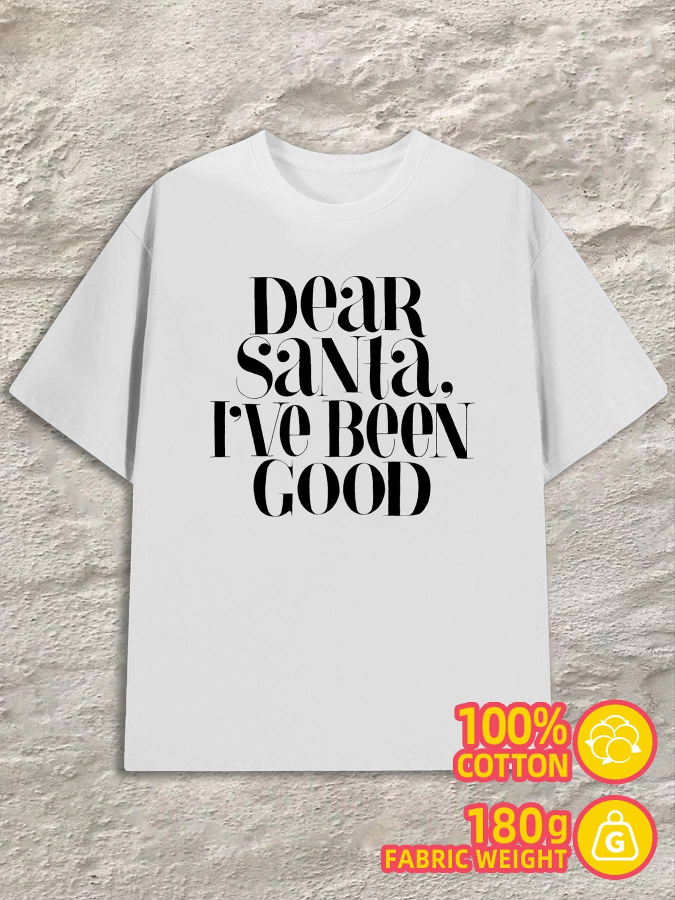 Men s T-Shirt Y2K Dear Santa Good Shirts White XL