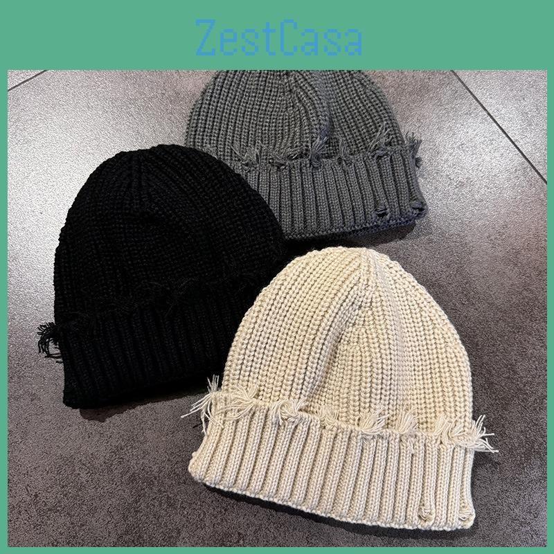 Solid Knitted Color Cap Winter Street Style Warm Beanie Hat For Wear Casual