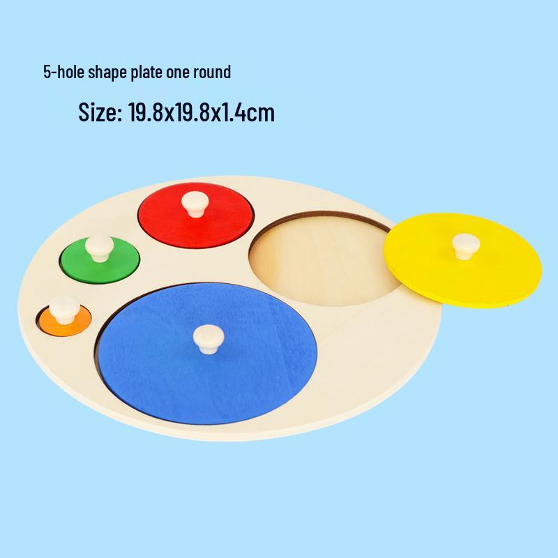 Montessori Geometric Shape Puzzle: Circle, Triangle, Square Board for Color Recognition and Matching