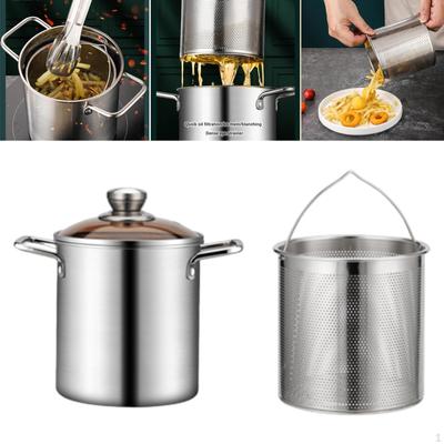 Premium Stainless Steel Cooking Pot with Removable Strainer - Ideal for Seafood Boils and Deep