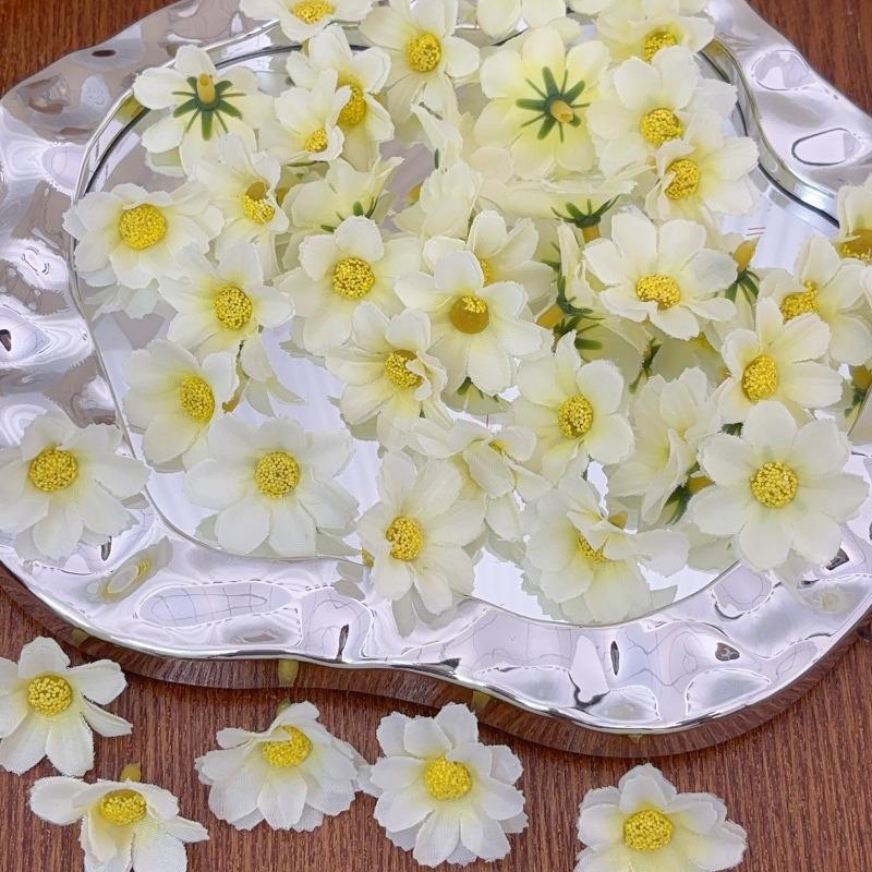 50/1000pcs Artificial Mini Daisy Flowers 3.5cm Silk Fake Flowers Heads for Home Wedding Decoration DIY Sunflower Wreath Gifts
