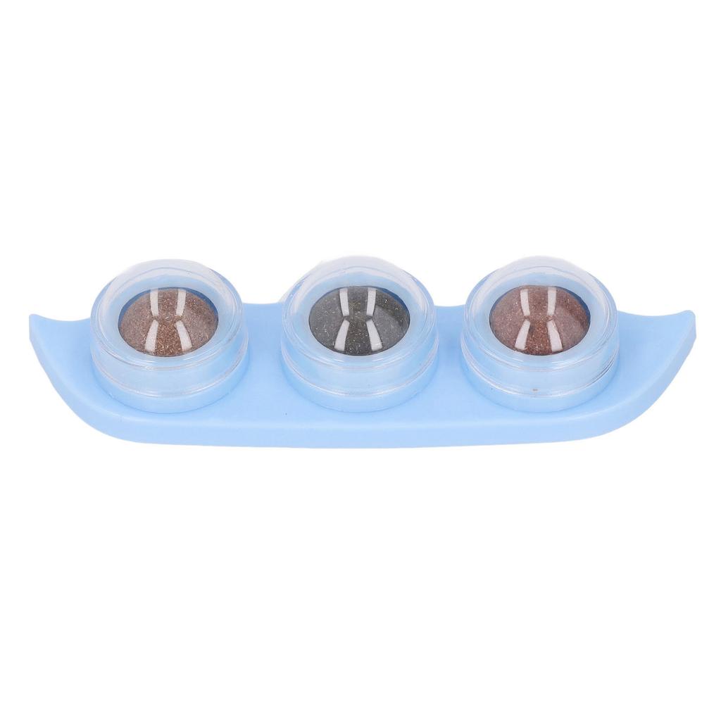 Catnip Balls Rotatable Teeth Cleaning Interactive Pea Shape Kitten Licking Toy for Chewing Indoor
