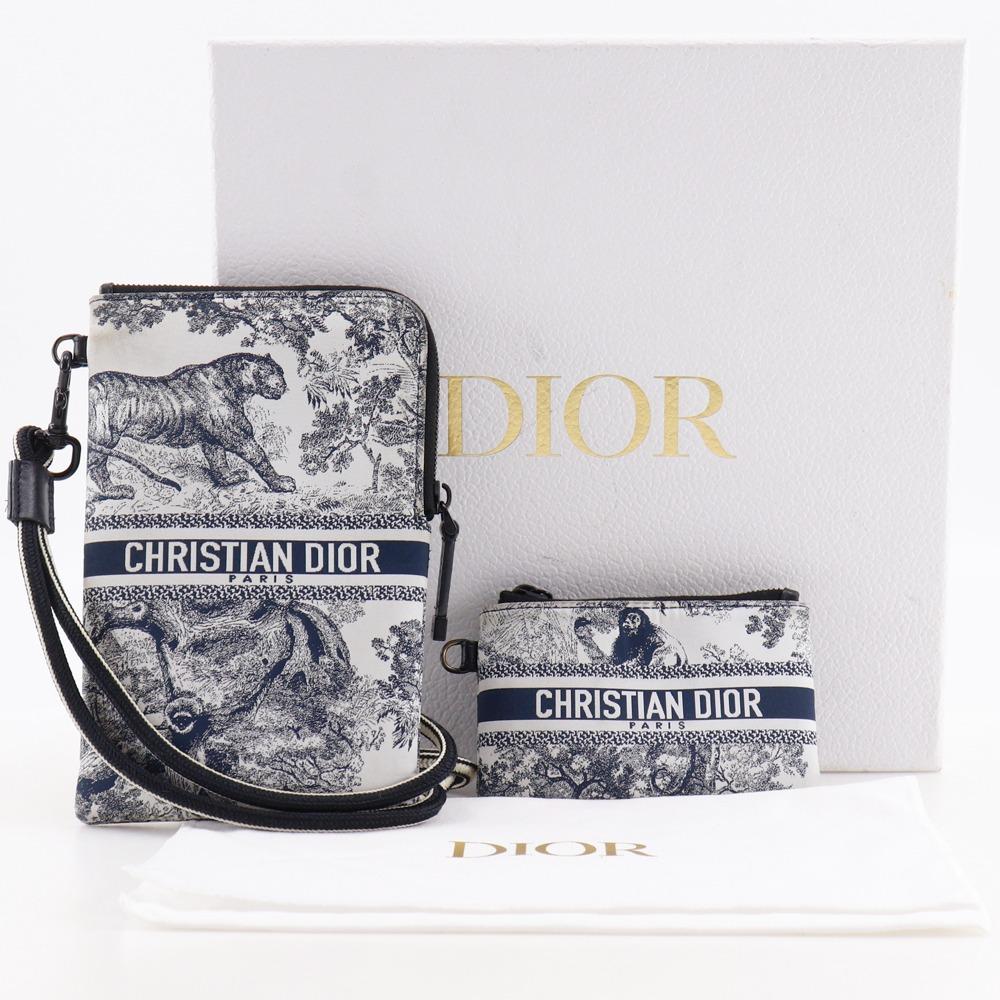 Dior Dior Travel Multifunction Shoulder Bag Toile de Jui Pouch Black / white Nylon Women Used