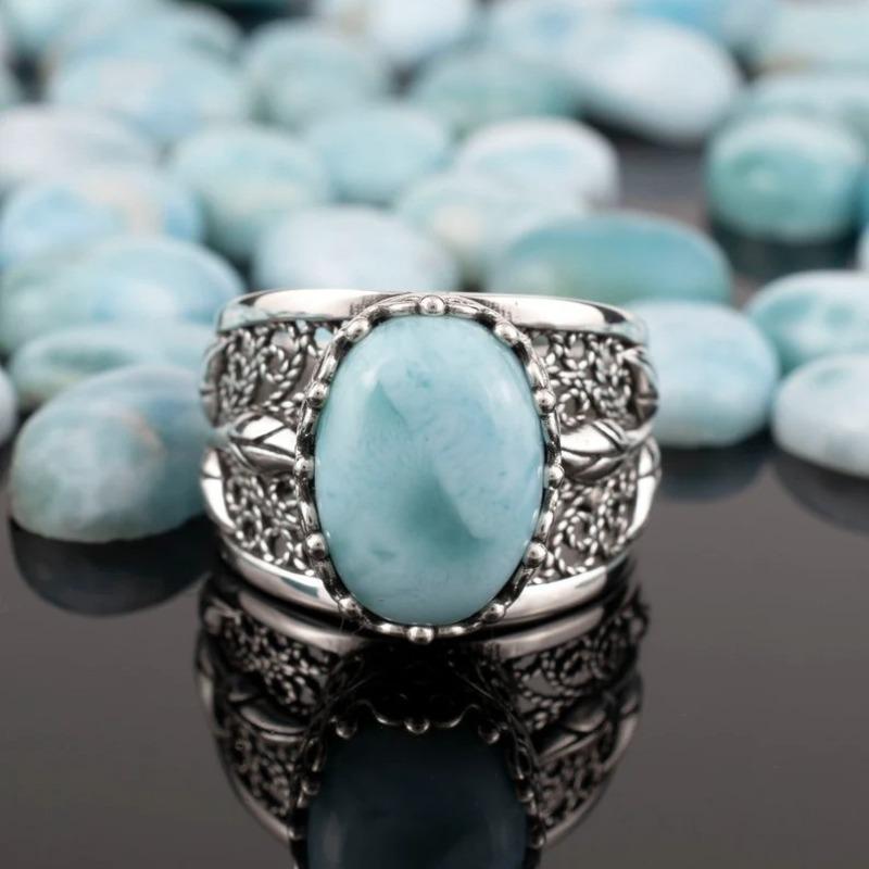 Vintage Silver Color Round Rings for Women Inlaid with Green Stone Flower Leaf Personalized Creativity Party Rings Jewelry