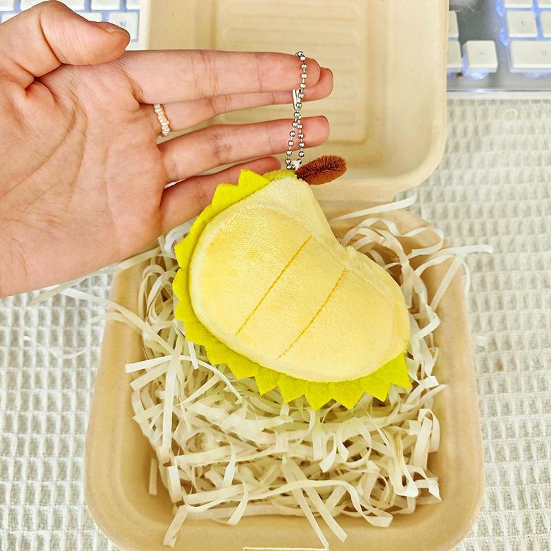 

Креативный плюшевый брелок в виде имитации фрукта дуриана, милый мультяшный плюшевый брелок в виде дуриана, аксессуары для украшения рюкзака, подарки