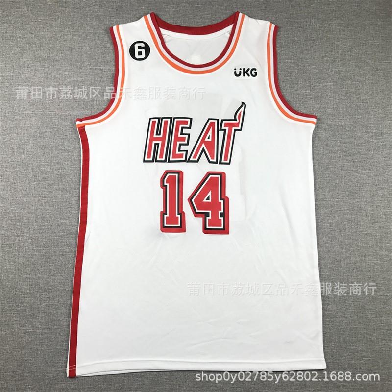 Maglia da Basket Miami Heat Uomo Donna Cotone Cucita Uniforme Squadra NBA Butler Wade Herro City Edition