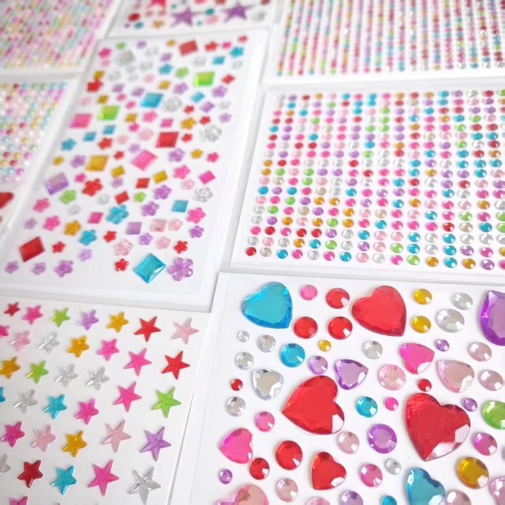 Various Patterns Acrylic Stickers Self Adhesive Rhinestone Sticker Children's Stationery