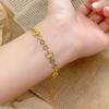 S999 Pure Silver Crushed Ice Gold Coin Bracelet - Women's Chinese Style