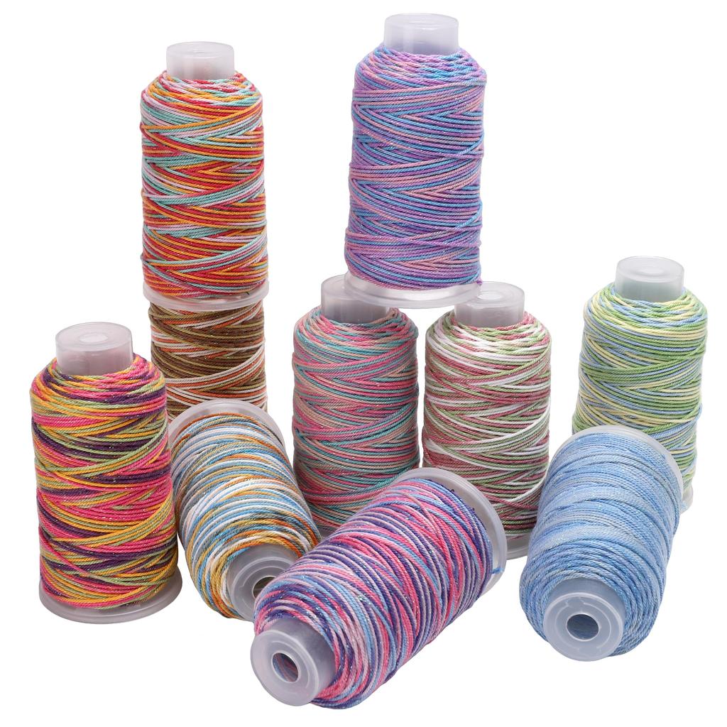 80Meter Polyester Cotton Thread Starry Sky Segment Dyeing Cord Sewing String DIY Handmade Accessories