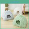 Cozy Long-haired Plush Cat Bed Winter Warm Enclosed Pet Nest Deep Sleep Cat House Dog House Avocado Green