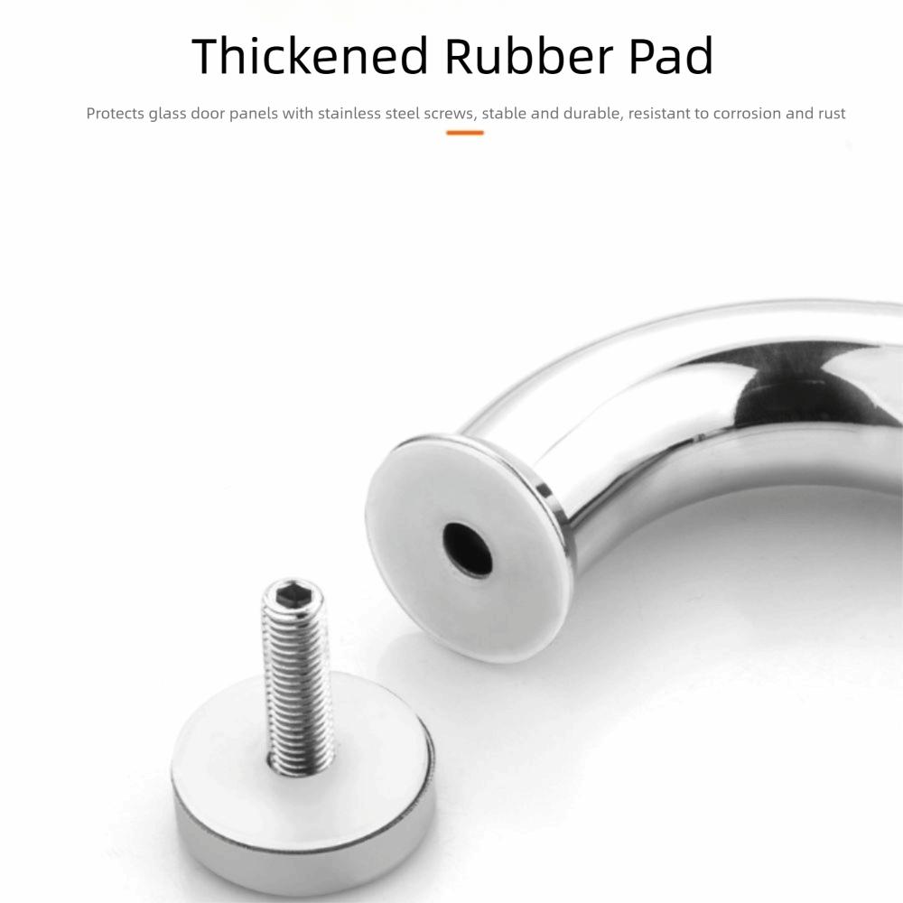 304 Stainless Steel Shower Room Handle Bright Black Finish Copper Core Bathroom Handle Thickened Design High-End Atmosphere