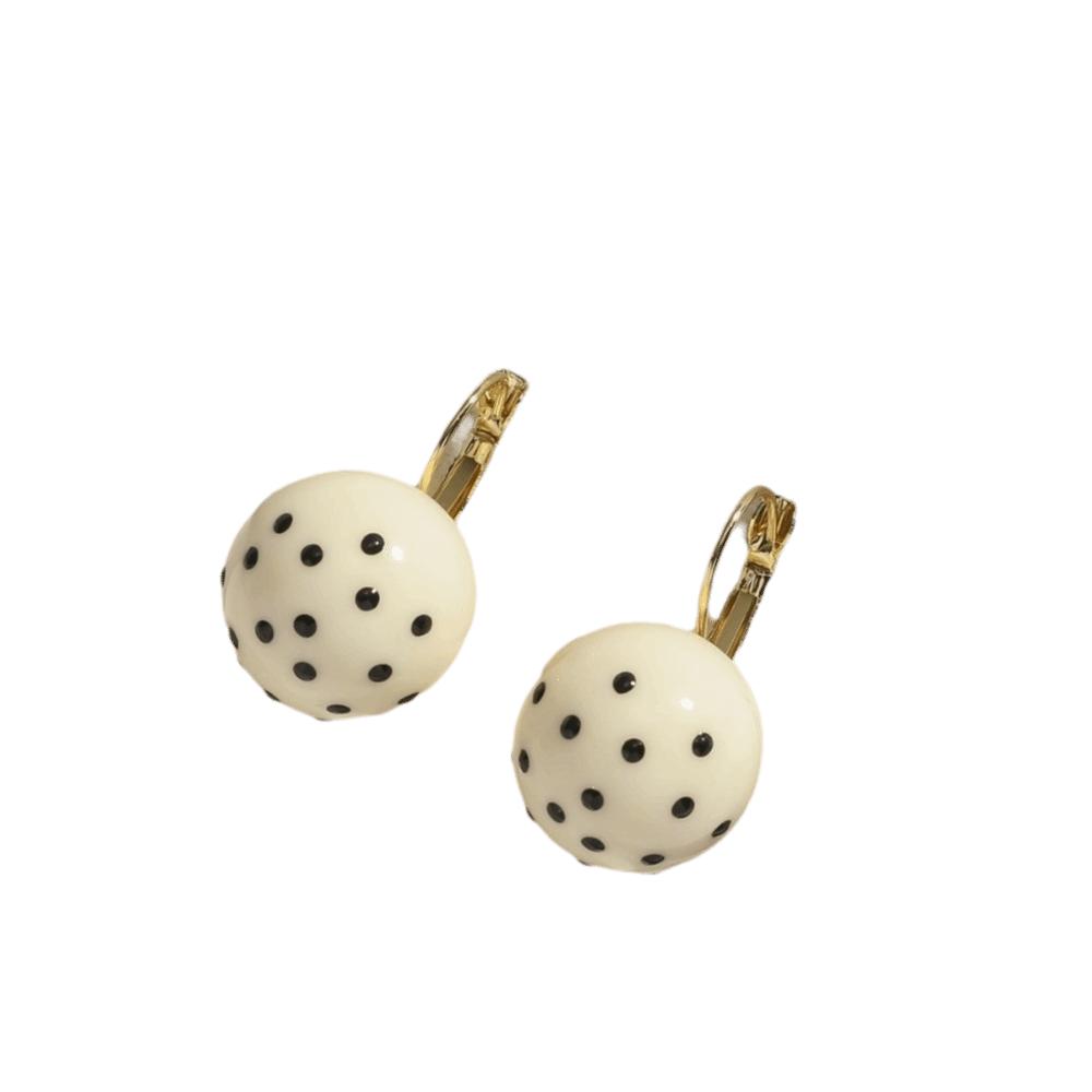 Acrylic Polka Dot Earrings Zinc Zinc Alloy Dangle Earrings Retro Round Ball Ear Buckles  Commute