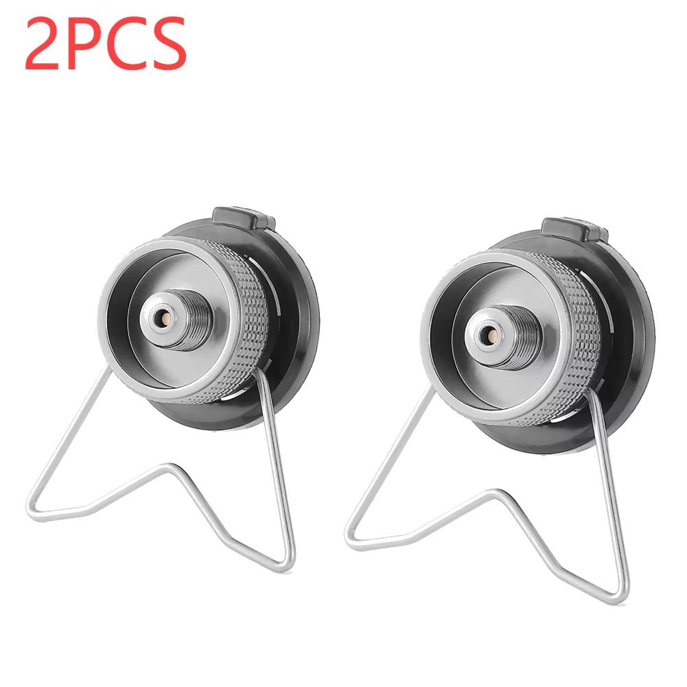Butane Adapter With Bracket Outdoor Butane Gas Conversion Joint Camping Stove Adapter Screw Valve Output Nozzle Bottle Adapter