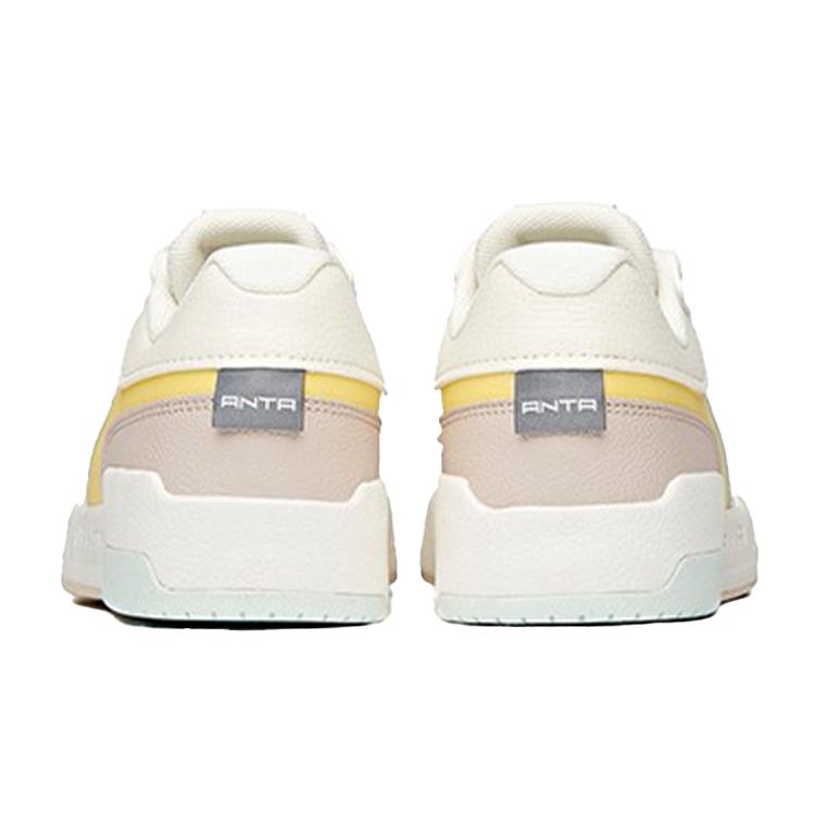 Anta Life Collection Wear resistant And Lightweight Low top Skateboard Shoes Women's White Yellow 922118081-2