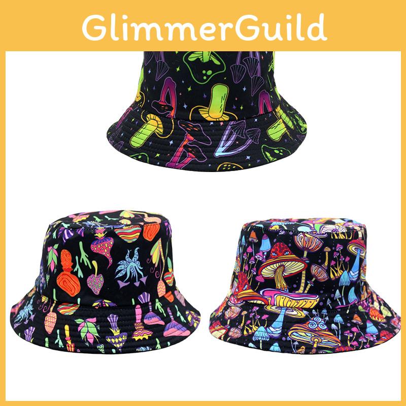 Colorful Mushroom Print Fisherman Hat Bucket For Outdoor Sports And Sunshade Unisex