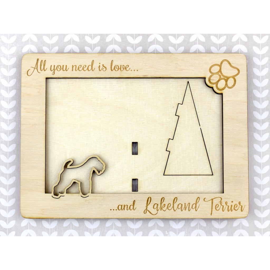 Lakeland Terrier – Photo frame, engraved wooden frame | Art-Dog