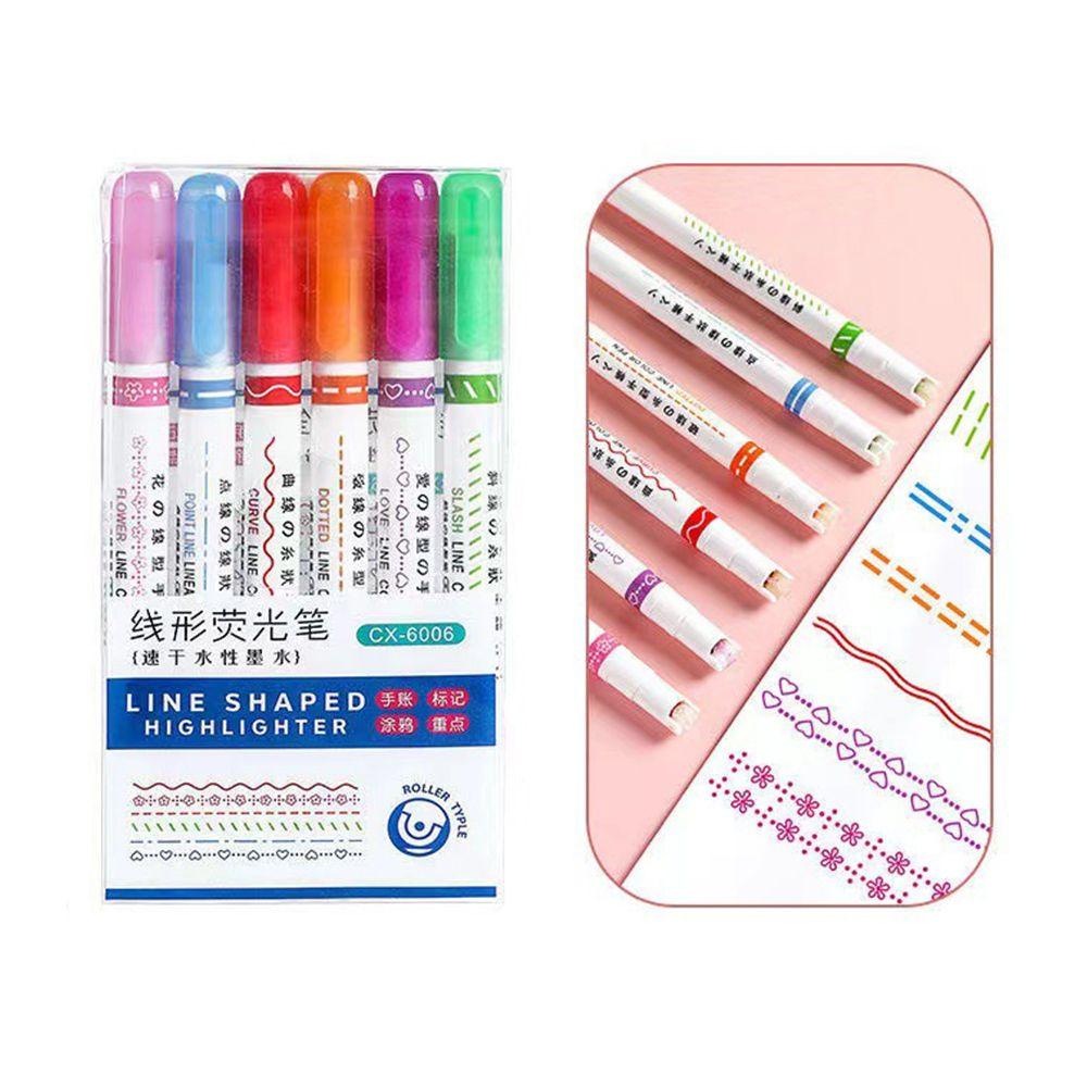 

Highlighters Integrated Flower-shaped Multiple Shapes Color Markers Pen Curve Highlighter Pen Set C