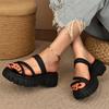 Roman Style Summer Fashion Platform Sandals Buckle Round Head Height Foreign Trade Large Size Women's Shoes New Sandals Women