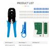 Multi-Functional 8P6P4P RJ45 Crimper LAN Cable Tester Mini Stripping Tool 50pcs Cat5 Modular Plugs 20pcs Boots