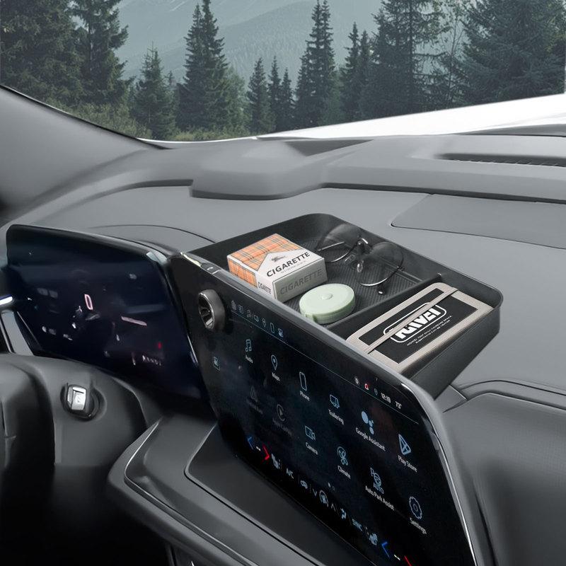 Center Console Tray Storage Organizer for 2025 Chevy Suburban Tahoe Behind Screen 17.7-inch Touch Dash Board Storage Car Box