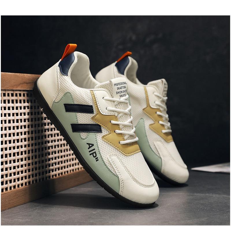 Mens Casual Lace Up Flat Driving Low Top Solid Color Daily Sneakers
