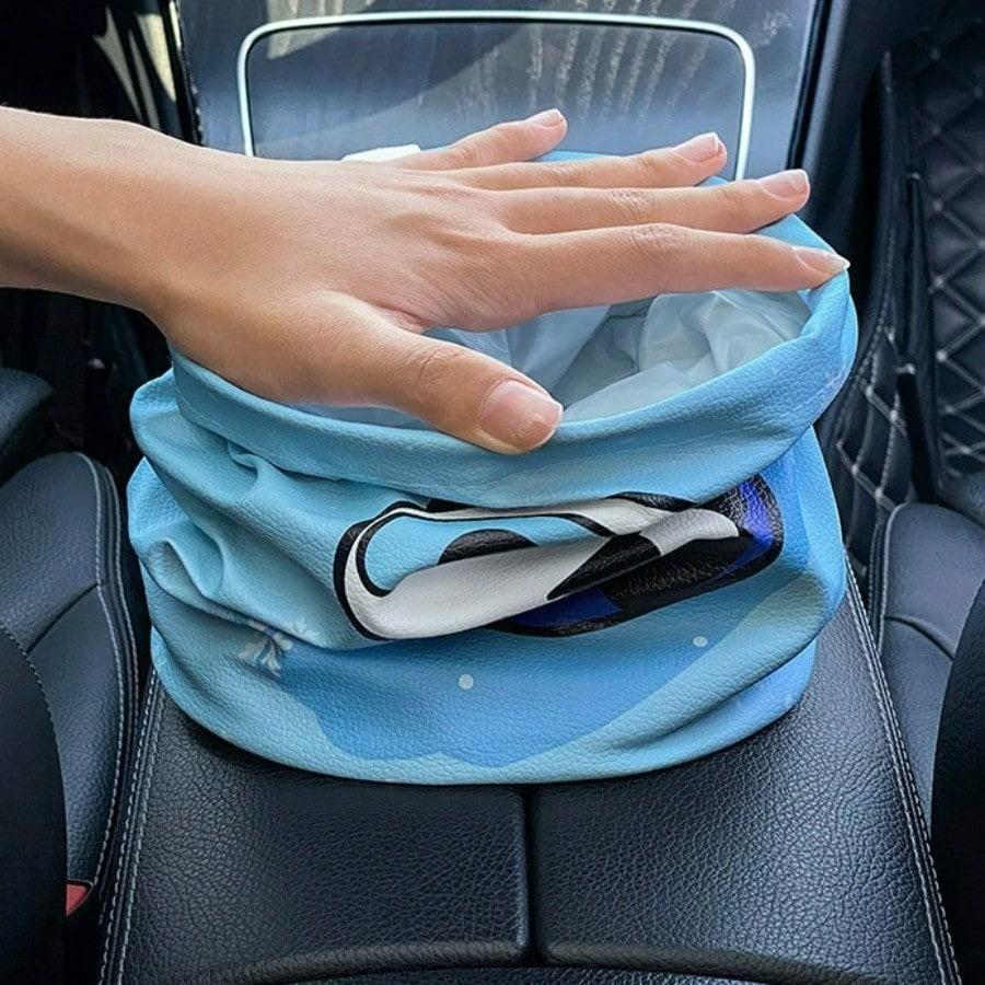 Car Trash Can Foldable Car Storage Box Umbrella Storage Cartoon Car Garbage Bag