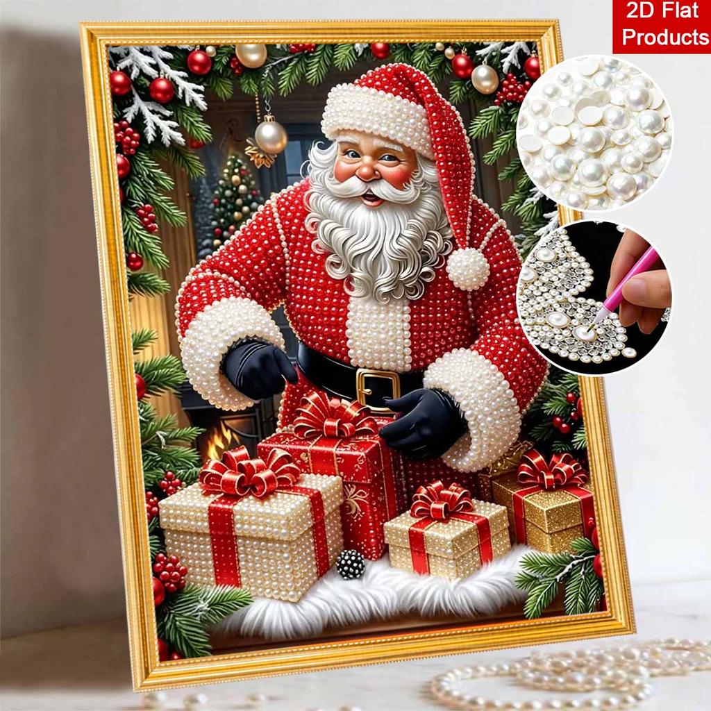 Christmas Pearl Painting Kit Handmade DIY Santa Claus Gift Box Home Decoration Painting