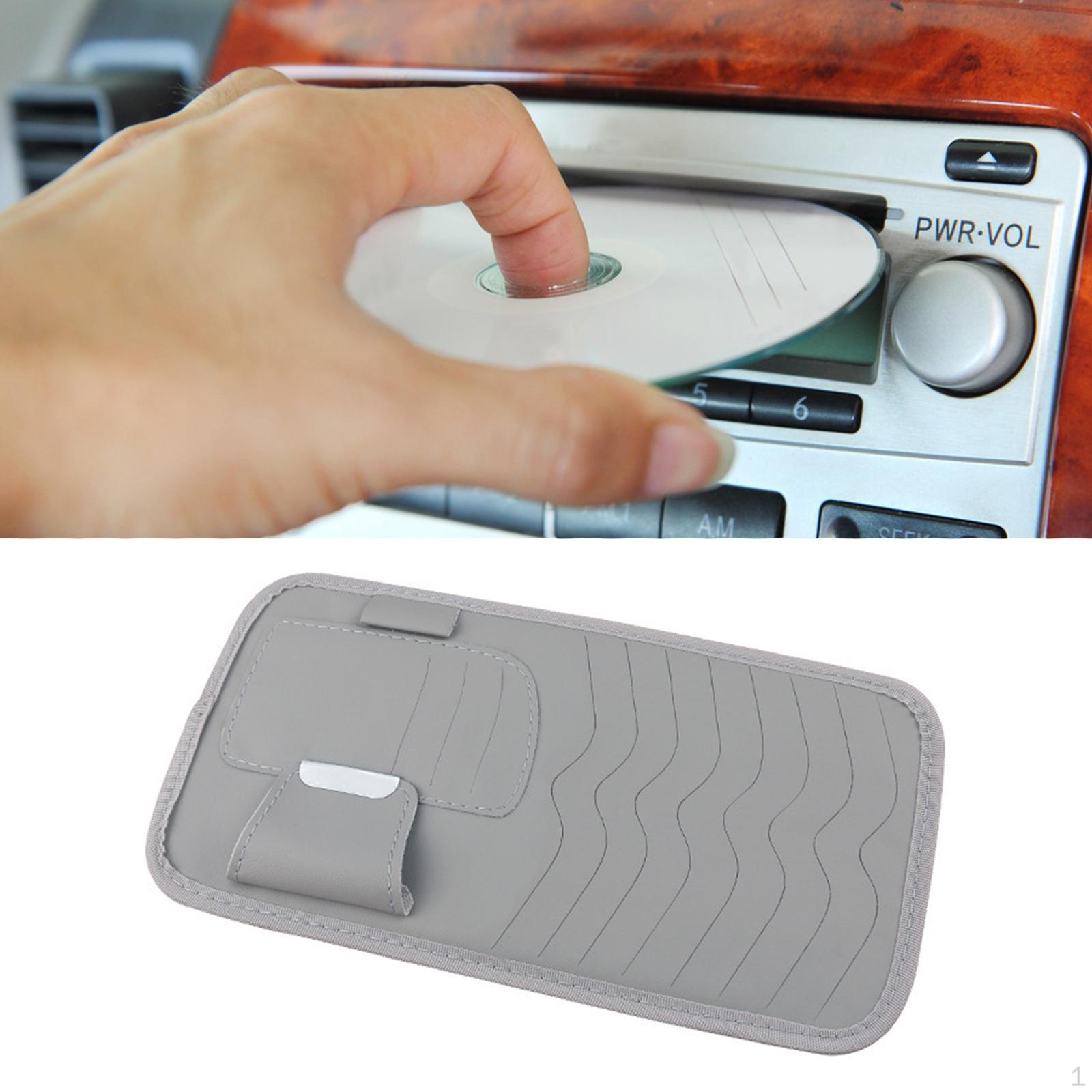 

Органайзер-кейс для CD на солнцезащитный козырек автомобиля, Большая вместимость, 11,8 X 6,3 дюйма, Легкая сборка, Многофункциональный, ПУ серый