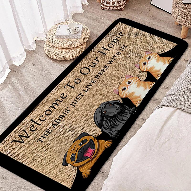 Carpet for Bedroom Lovely Pet Foot Mat Cat Dog Entrance Doormat Living Room Hallway Bathroom Rug Kitchen Accessories