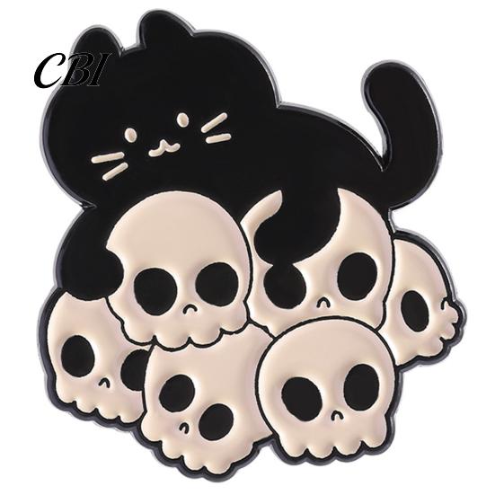 Cat Lapel Pin Black Themed Brooch, Anti-Rust Lightweight Pin, Cartoon Badge Accessories for Clothing Bag Decoration Party Jewelry Brooch