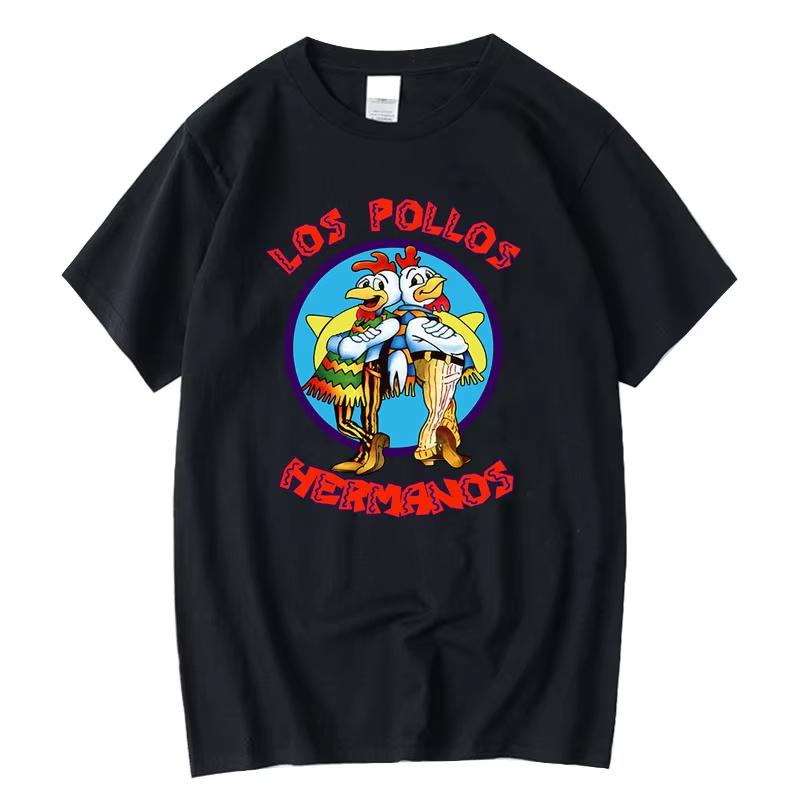 Summer Men s Short Sleeved High Quality 100_ Cotton Breaking Bad LOS POLLOS Chicken Brothers Printed Casual For Men T-shirt Male S